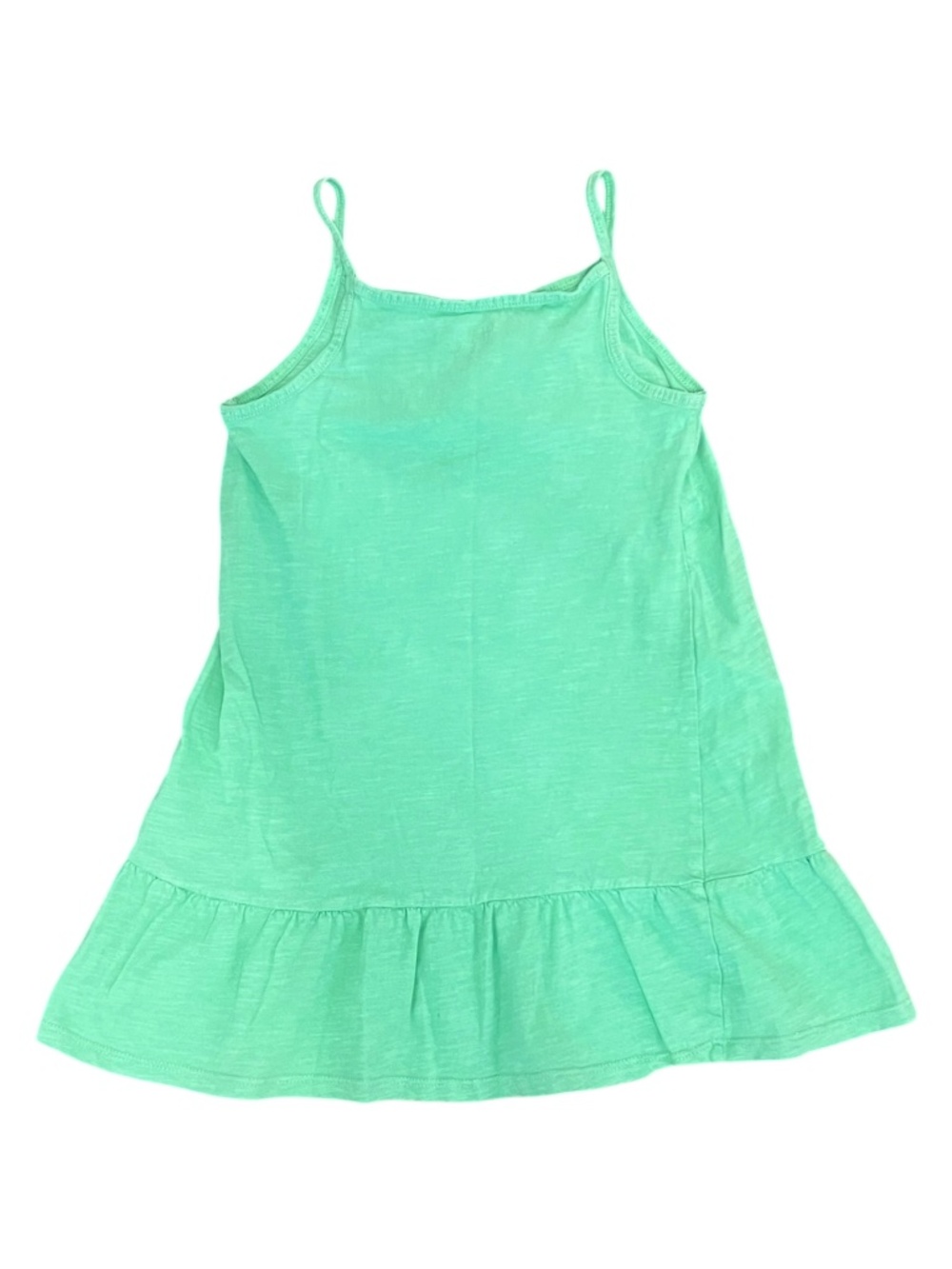 H&M Green Cotton Sundress Size 6X/7 Sleeveless Ruffle Hem - Picture 2 of 3